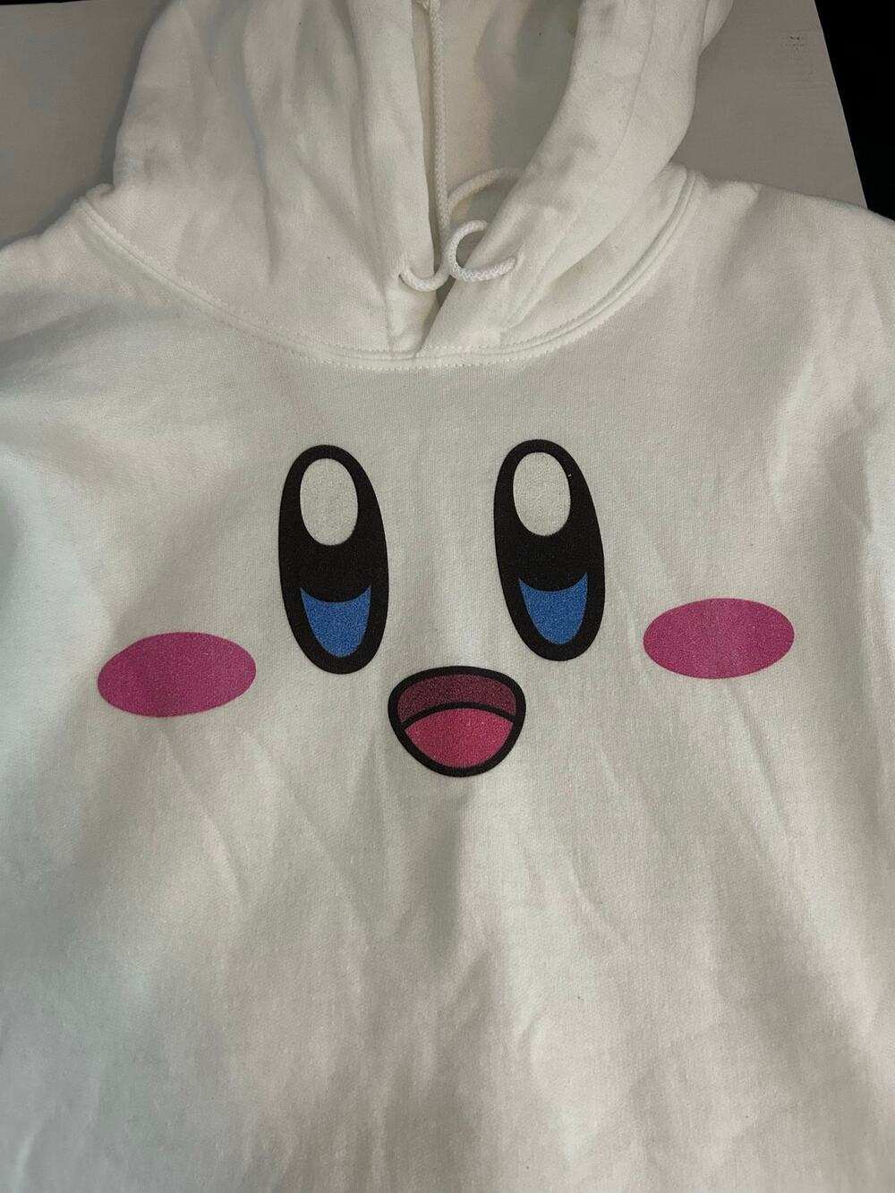 GILDAN KIRBY White Kangaroo Pocket Long Sleeve Cotton Blend Hoodie Size 2XL